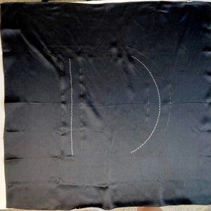 Vintage Christian Dior Black Silk Scarf
